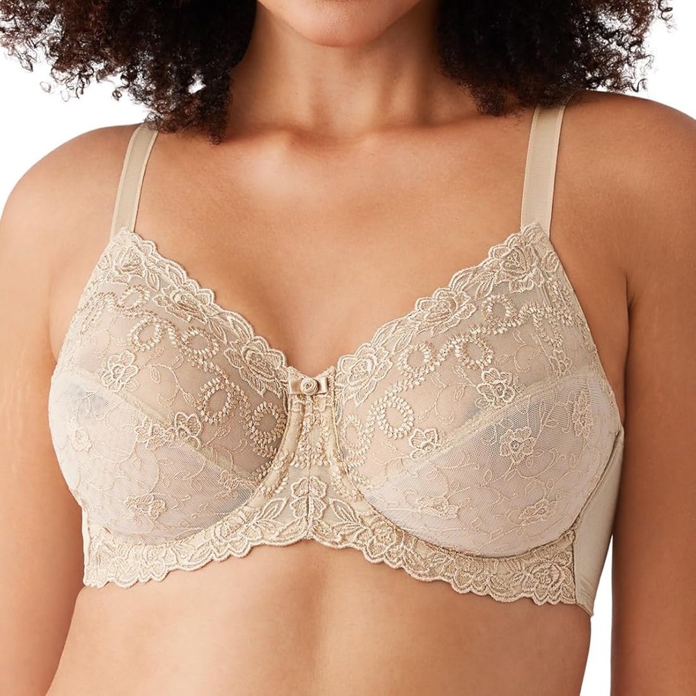 Wacoal |‎ Renaissance Rose Embroidered Underwire Bra Size 34DDD